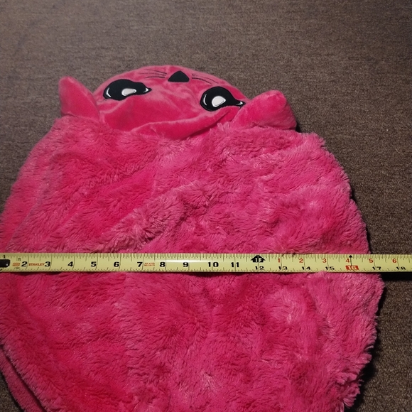 Cat Pretty Pink Soft Furry Toy Storage (Unfilled) Net with a Zipper Cushion Seat - Picture 10 of 10